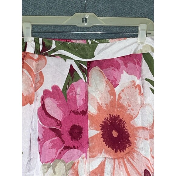 Womens Wide Leg Pants 26/28 Floral Flowy Boho Festival Indie Artsy Hippie Resort - Picture 2 of 10